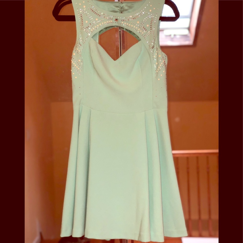 Turquoise Blue Wedding Guest/ Prom Dress